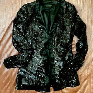 RACHEL ZOE - sequin button down fitted blazer